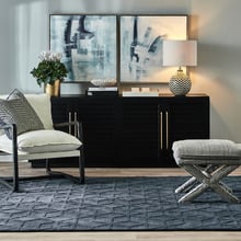 Blue Evelyn Chevron Stool